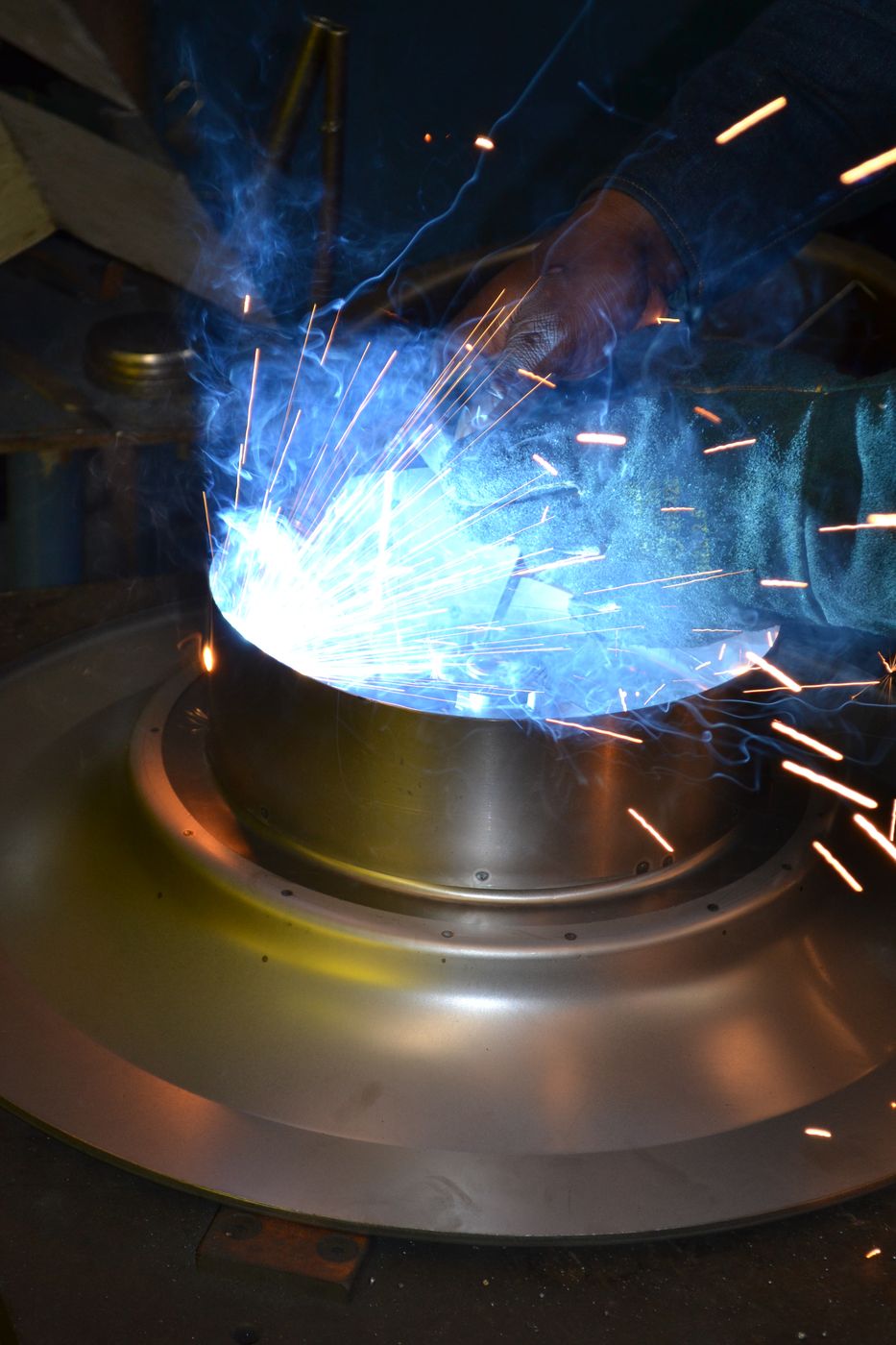 Precision welding with sparks